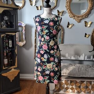 Tommy Hilfiger Black Floral Midi Dress Size 2